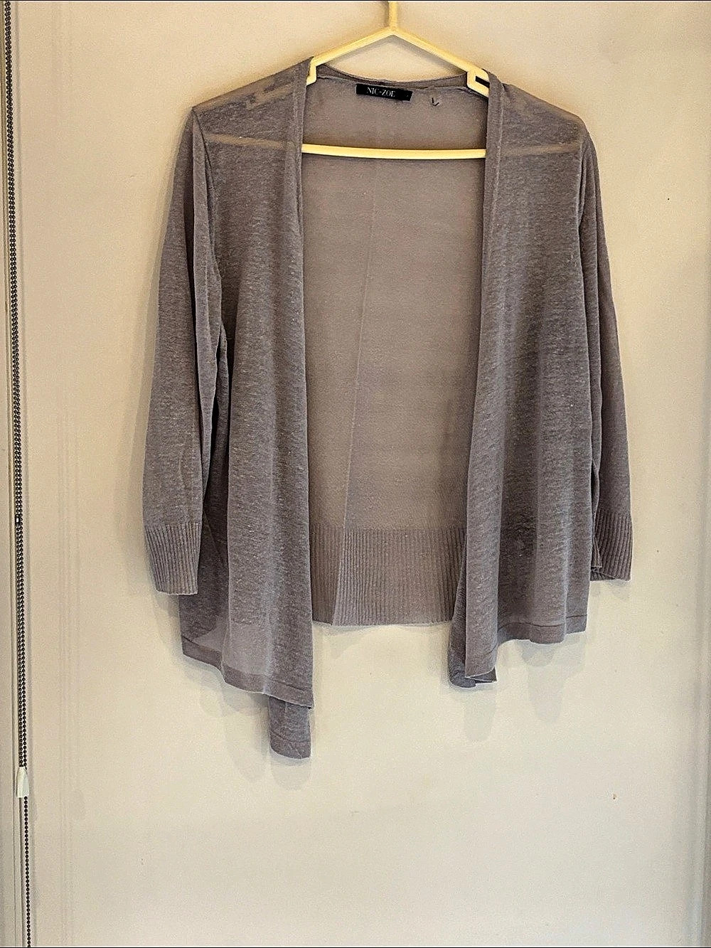 NIC+ZOE Open Front Cardigan in Gray Like New